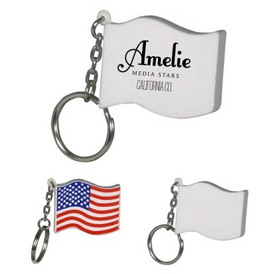 Flag Shape Stress Ball Key Chain
