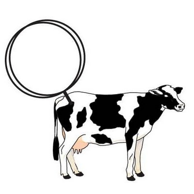 Cow Executive Key Chain w/Mirrored Back (4 Square Inch)