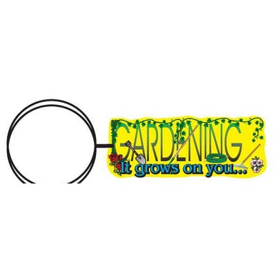 Gardener Slogan Executive Key Chain w/Mirrored Back (6 Square Inch)