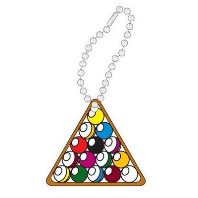 Pool Ball Rack Promotional Key Chain w/ Black Back (2 Square Inch)