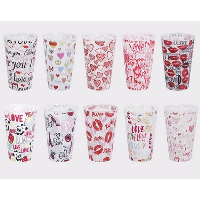 360ML Reusable Party Cup 10pcs Set Drinkware Valentine's Day Plastic Cup Eco Friendly Beverage Cup