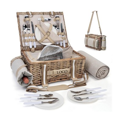 Wicker Picnic Basket For 2 Person