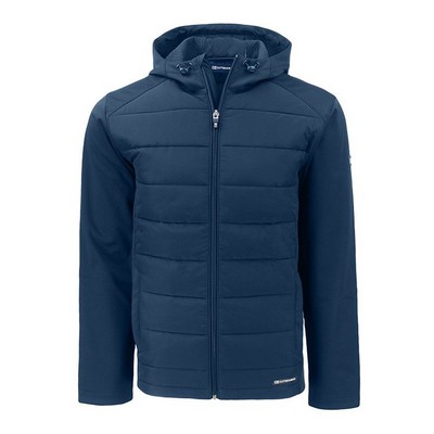 Cutter and Buck Evoke Hybrid Eco Softshell Recycled Full Zip Hooded Jacket - Big and Tall