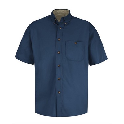 Red Kap Men's Short Sleeve 100% Cotton Dress Shirt - SC64