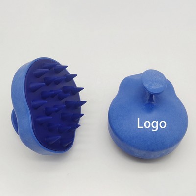 Wheat Straw Silicone Scalp Massage Shampoo Brush for Hair Care