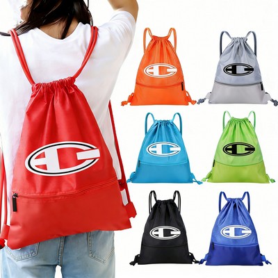 Custom Portable 420D Sport Drawstring Backpack