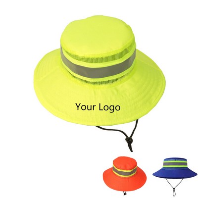 High Visibility Reflective Mesh Bucket Hat