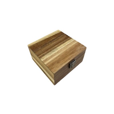 Acacia Wooden Gift Box 4.75 X 4.75 X 2.75"