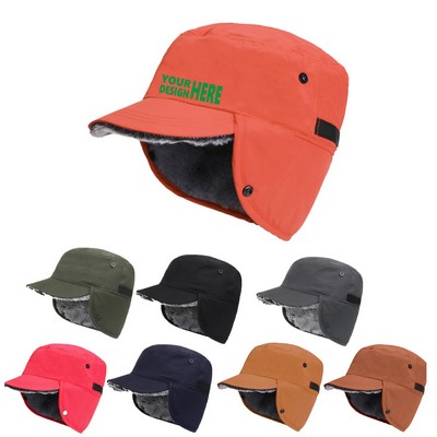 Winter Baseball Hat with Earflap