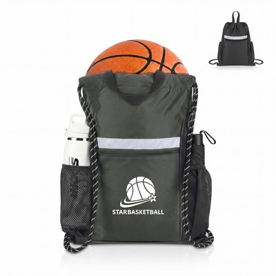 Waterproof Sport Drawstring Backpack with Shoe Compartment