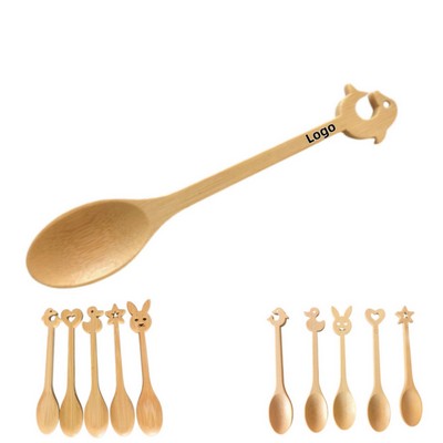 Custom Cartoon Wooden Spoon For Children