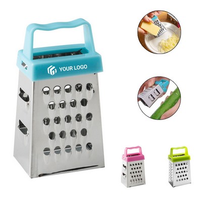 Stainless Steel Four-Sided Cheese And Vegetable Grater With Slicer