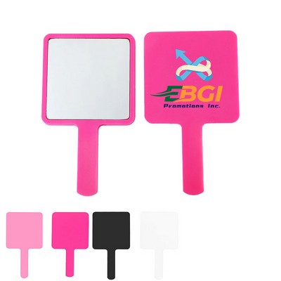 Rubberized Handheld Ergonomic Mini Beauty Mirror