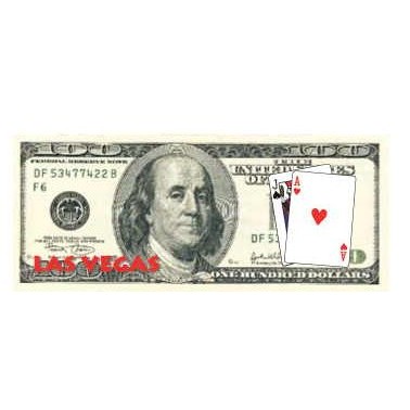 Las Vegas Blackjack $100 Bill Magnet w/ Full Magnetic Back (2 Square Inch)