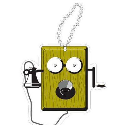 Wind Up Box Phone Promotional Key Chain w/ Black Back (3 Square Inch)