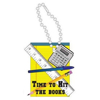 School Supplies Promotional Key Chain w/ Black Back (12 Square Inch)