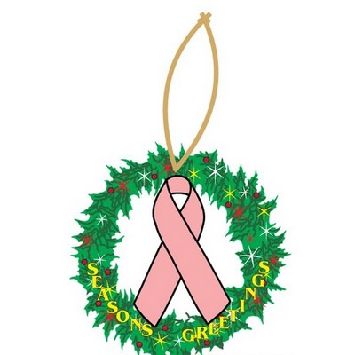 Awareness Ribbon Executive Wreath Ornament w/ Mirrored Back (3 Square Inch)