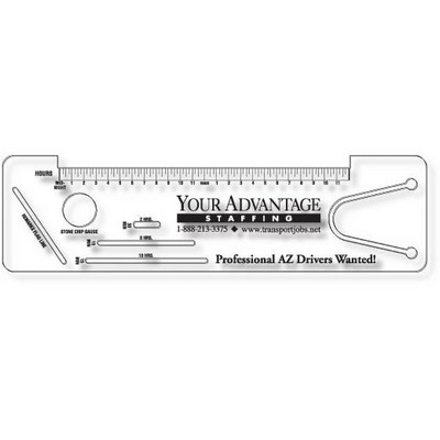 .020 Clear Plastic Logbook Ruler, Stock Shape LBR3 (2.42"x8.84"), Spot Color