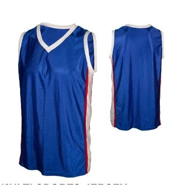 Adult Dazzle Cloth Multi Sport V-Neck Jersey Shirt w/ Contrast Panel & Piping