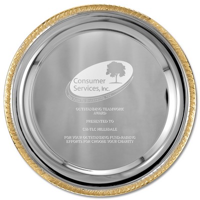 Round Tray w/Gold Border (10")