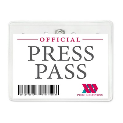Horizontal Convention-Size Vinyl Badge Holders with Brady Clothing-Friendly Clip