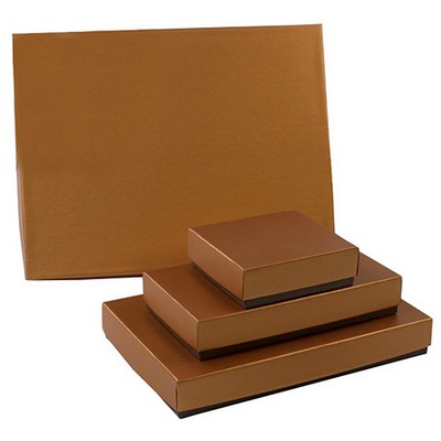 Caramel & Dark Chocolate 2 Tone Candy Box (3 1/2"x3 1/4"x1 1/8")