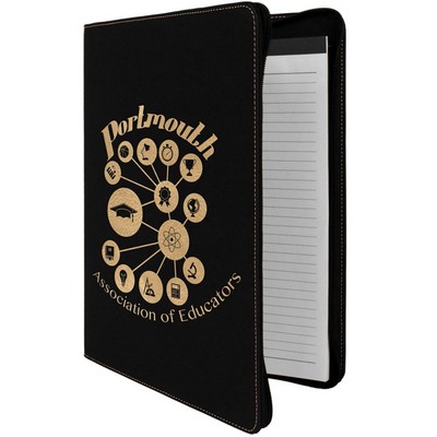 Portfolio – Black/Engraves Vegas Gold, Leatherette - 9-1/2" x 12"