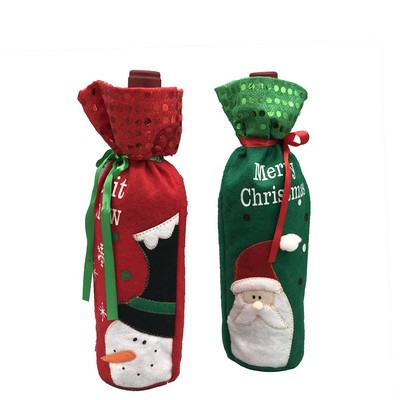 Christmas Wine Bottle Pouch