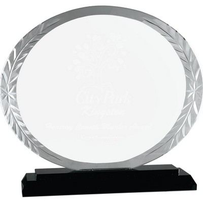 7" Oval Accent Glass on Black Base