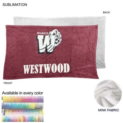 Plush and Cozy Mink Flannel Fleece Blanket, Sublimated Edge to Edge 1 Side (30"x60")