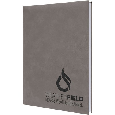 7" x 9¾" Gray Leatherette Journal