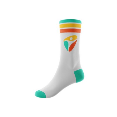 Sublimation Poly-Spandex Crew Socks w/ Cushion Toe & Heels