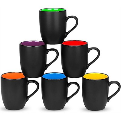 Matte Black Porcelain Coffee Mug 16 Oz