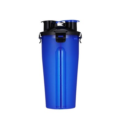 2-in-1 Pet Food and Water Bottle with Two Chambers