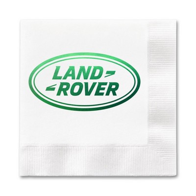 Foil Stamped 3-Ply White Beverage Napkin, FSC® Certified