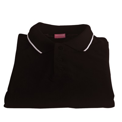 Polo Cotton Airtex Tipped Collar brown-XS - 5XLT