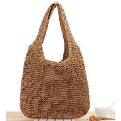 Straw Woven Beach Tote Bag