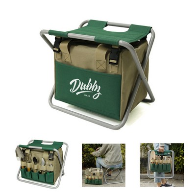 Folding Garden Stool With Tool Bag