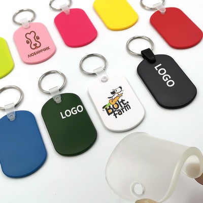 Custom Logo PVC Keychain Soft Plastic Dog Tag Pet Name Tag