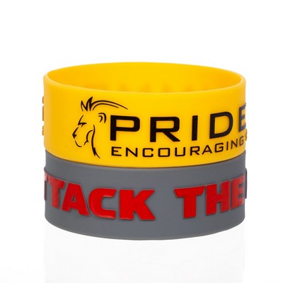 1" Rush Embossed Silicone Wristband with Imprint