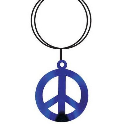 Peace Sign Key Chain w/Clear Mirrored Back (8 Square Inch)