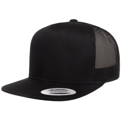 YP Classics® 5 Panel Flat Peak Snap Back Trucker Cap