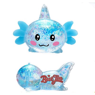 Glittery Axolotl Squishy Toy Super Soft Stress Relieving