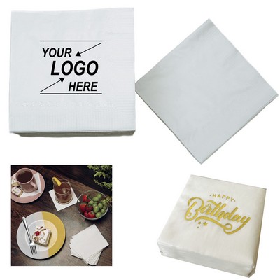 100 Count 2 Ply Beverage Napkins for Cocktail