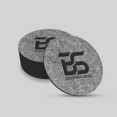 Custom Absorbent Felt Coaster - Round - 4"