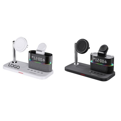 Qi2 Magnetic Wireless Three In One Charger With Clock