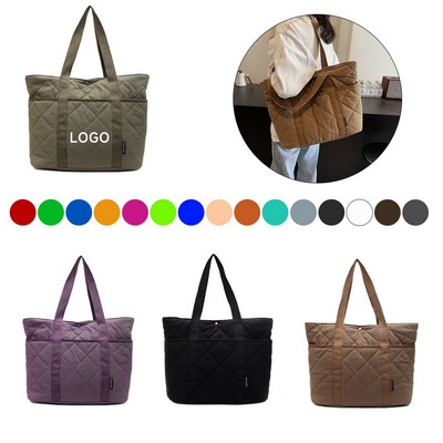 Quilted Puff Carry Tote