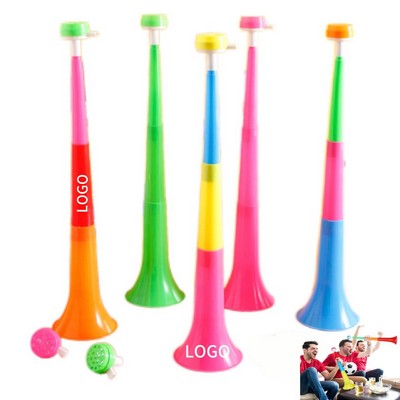Collapsible Plastic Stadium Horn Trumpet W/ 3 Sections & Blowing