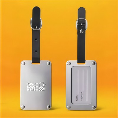 Leather Strap Stainless Steel Luggage Tag
