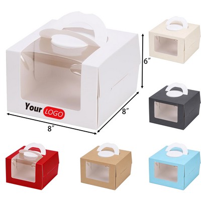 Windowed Tall Cake Box with Handle